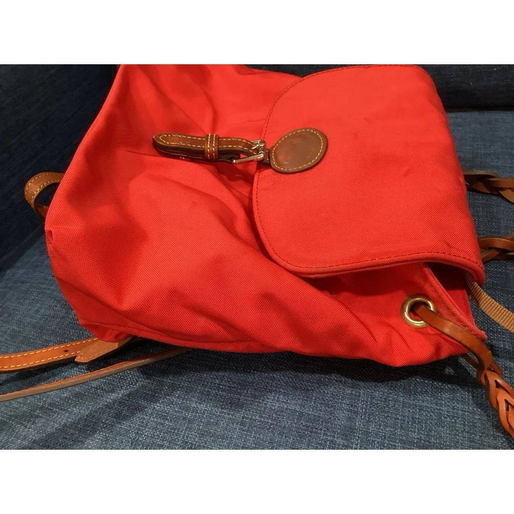 Dooney & Bourke Red Nylon Flap Backpack